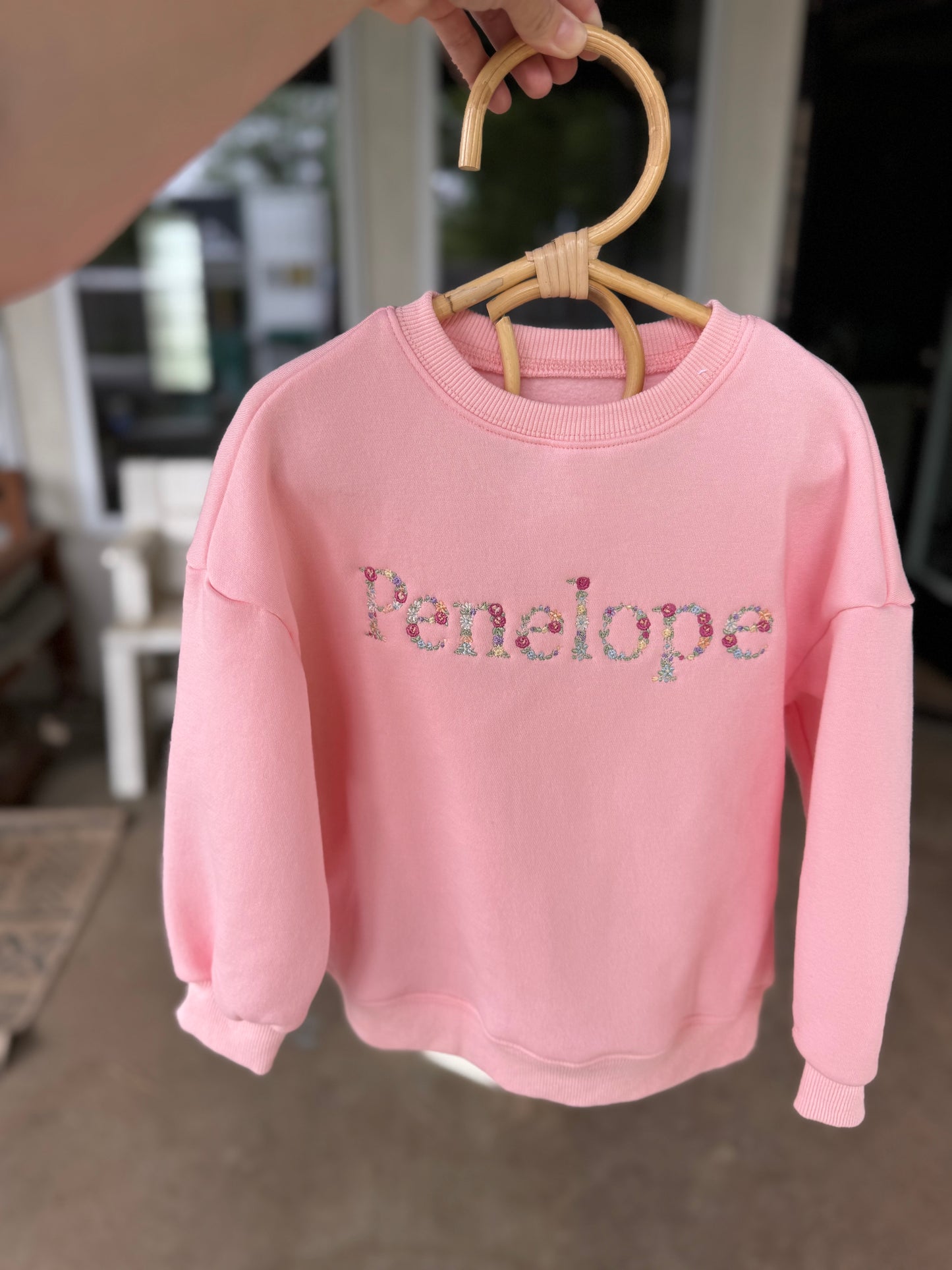 Floral name sweatshirt