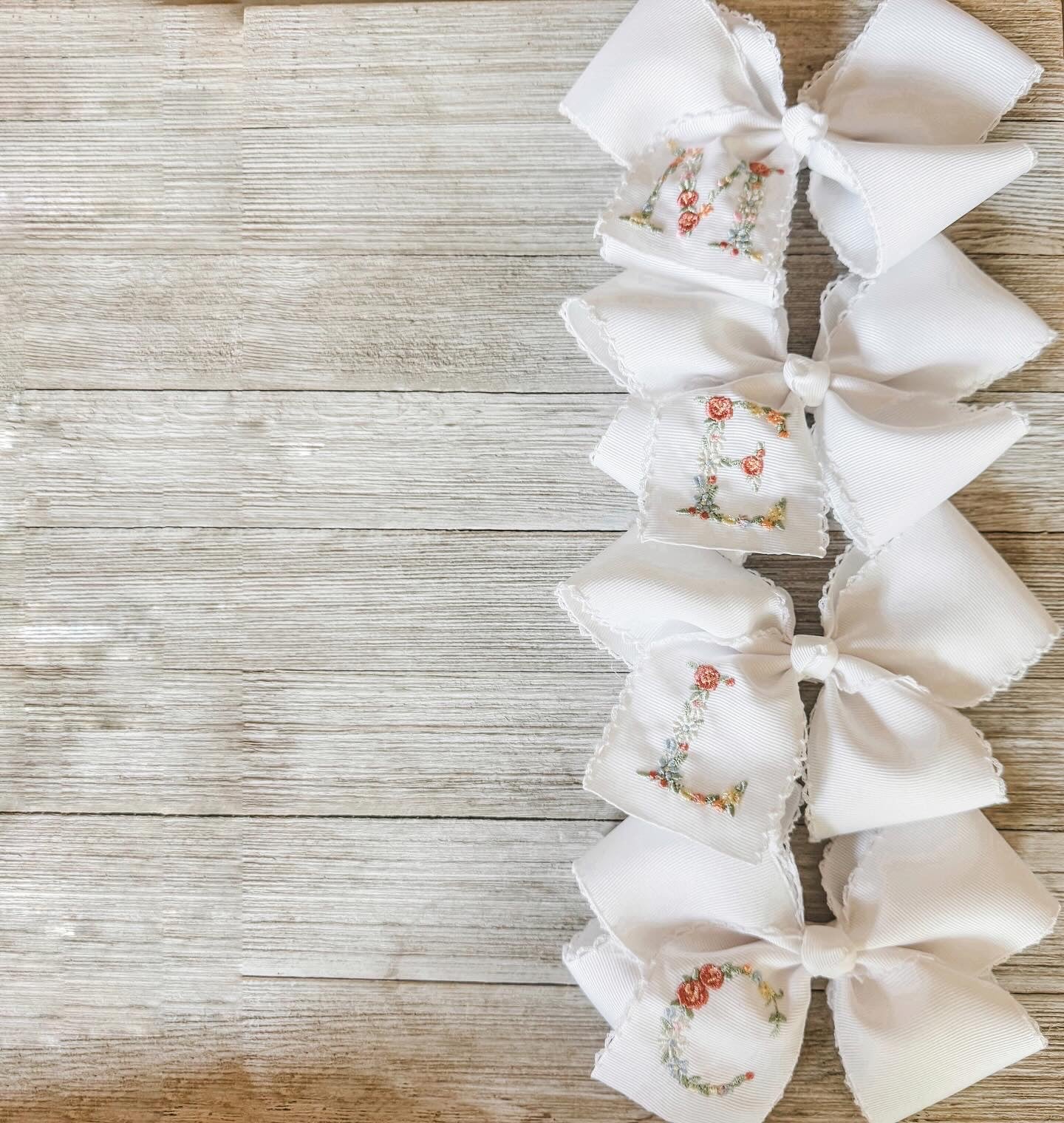 White Pastel Letter Bow