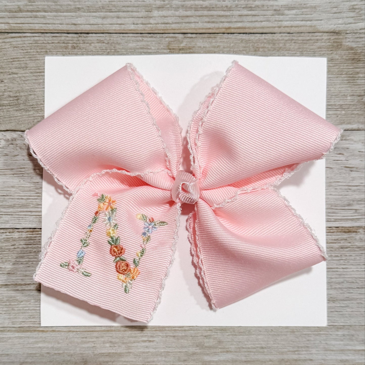 Pink bow! Floral letter