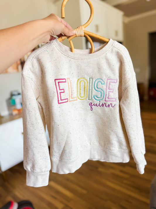 Rainbow name sweatshirt