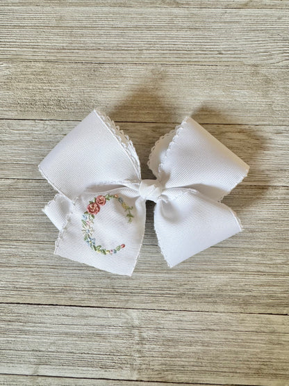 White Pastel Letter Bow