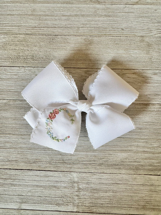 White Pastel Letter Bow